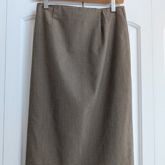 Mod Cloth Women's Brown Midi Wrap Sideways Structure Lined Skirt Small - Picture 3 of 10